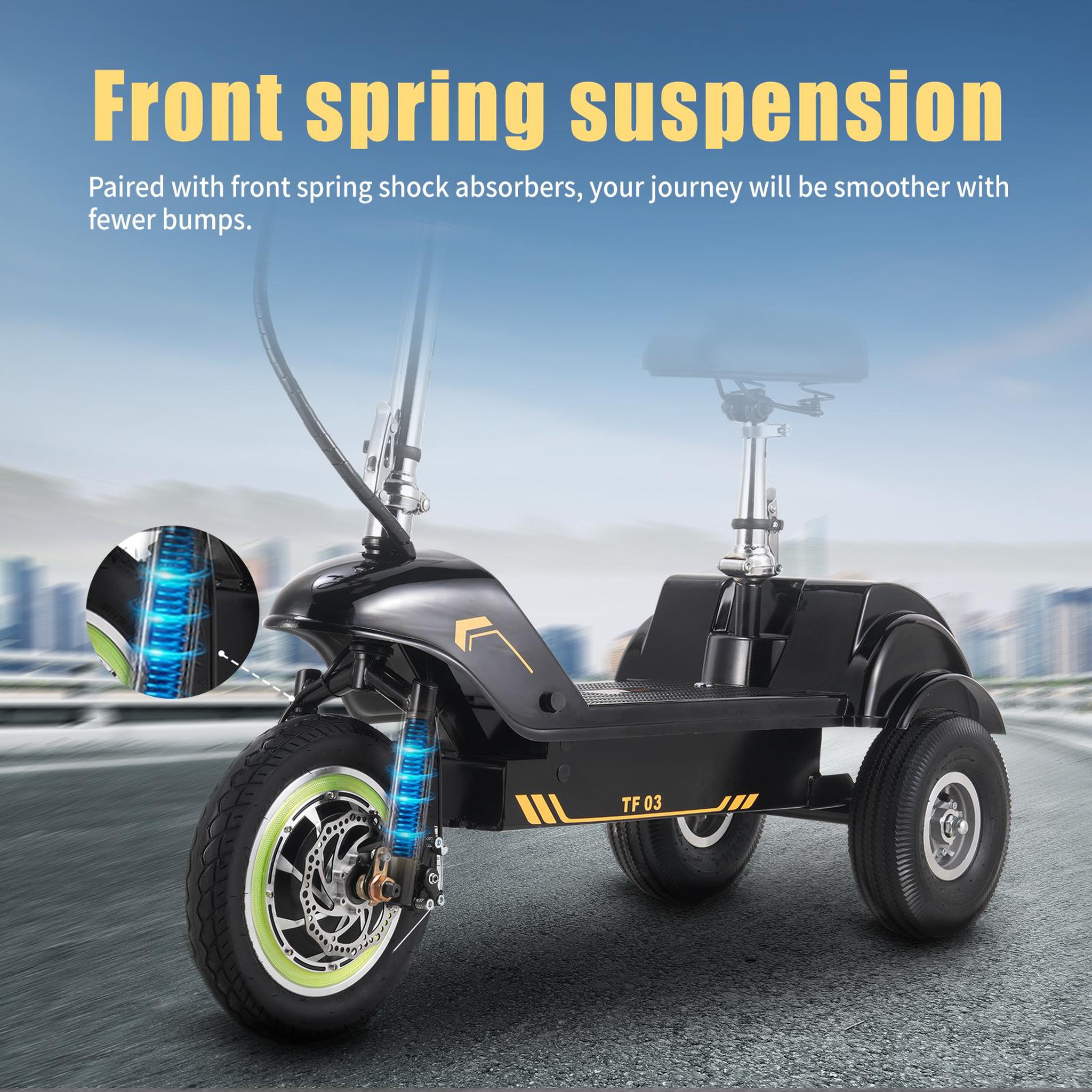 Voir la diapositive 5 : TWOFISH Trottinette électrique à trois roues avec siège amovible twofish tf03