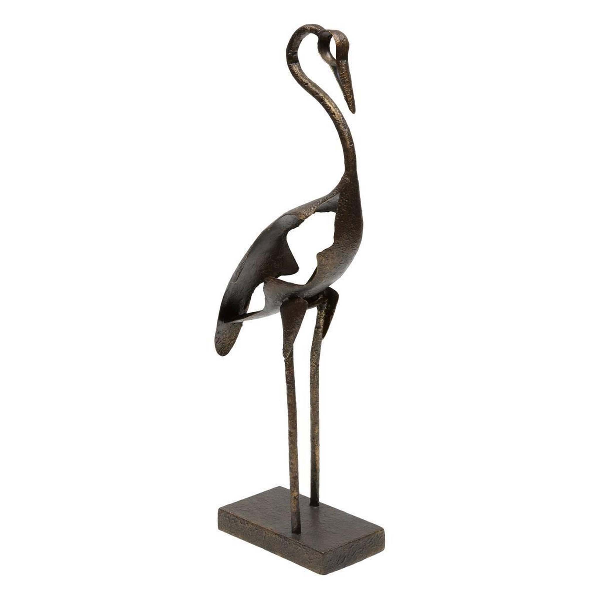 ATMOSPHERA Statuette héron en métal  shilo  47cm marron