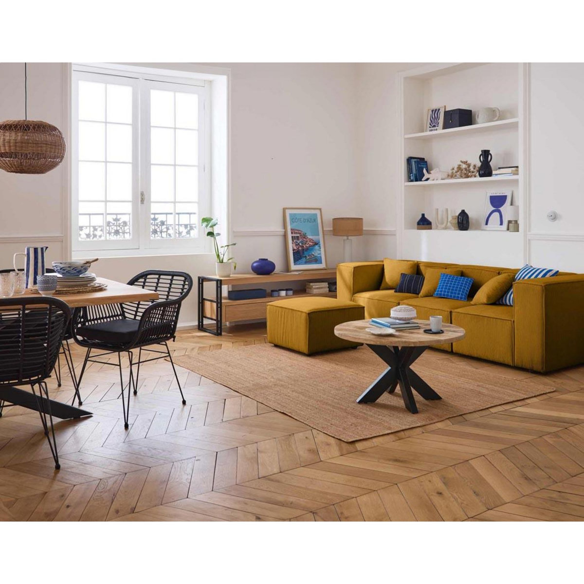 LISA DESIGN Arty - canapé modulable 3 places - en velours côtelé