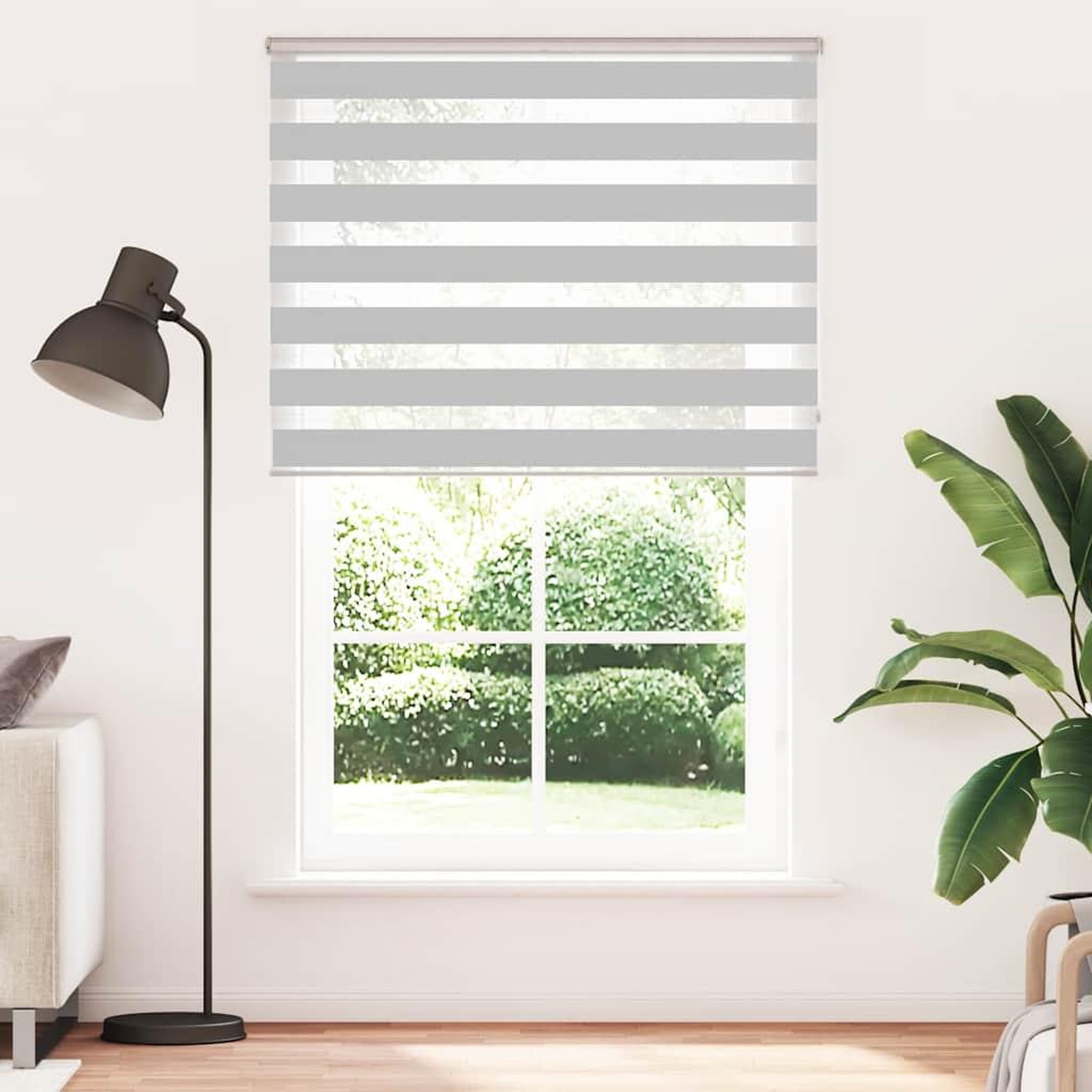 Voir la diapositive 2 : VIDAXL Store zebre gris clair largeur du tissu 145,9 cm polyester