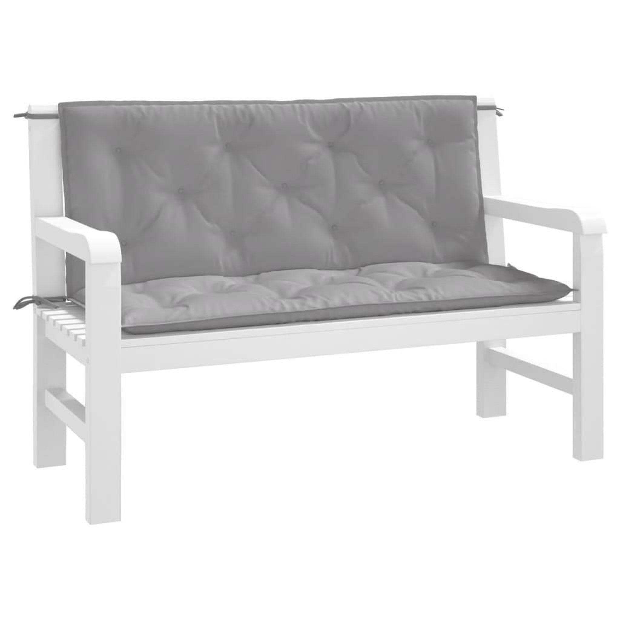 Voir la diapositive 3 : VIDAXL Coussins de banc jardin lot de 2 gris 120x50x7 cm tissu Oxford