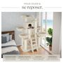 Voir la diapositive 3 : tectake Arbre à chat 195 cm avec griffoir et plateforme d'escalade beige/blanc