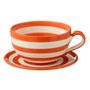 Voir la diapositive 1 : Paris Prix Tasse Avec Sous-Tasse en Céramique  Granada Rayure  50cl Orange