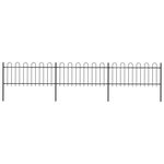 VIDAXL Cloture de jardin avec dessus en cerceau Acier 5,1 x 0,8 m Noir