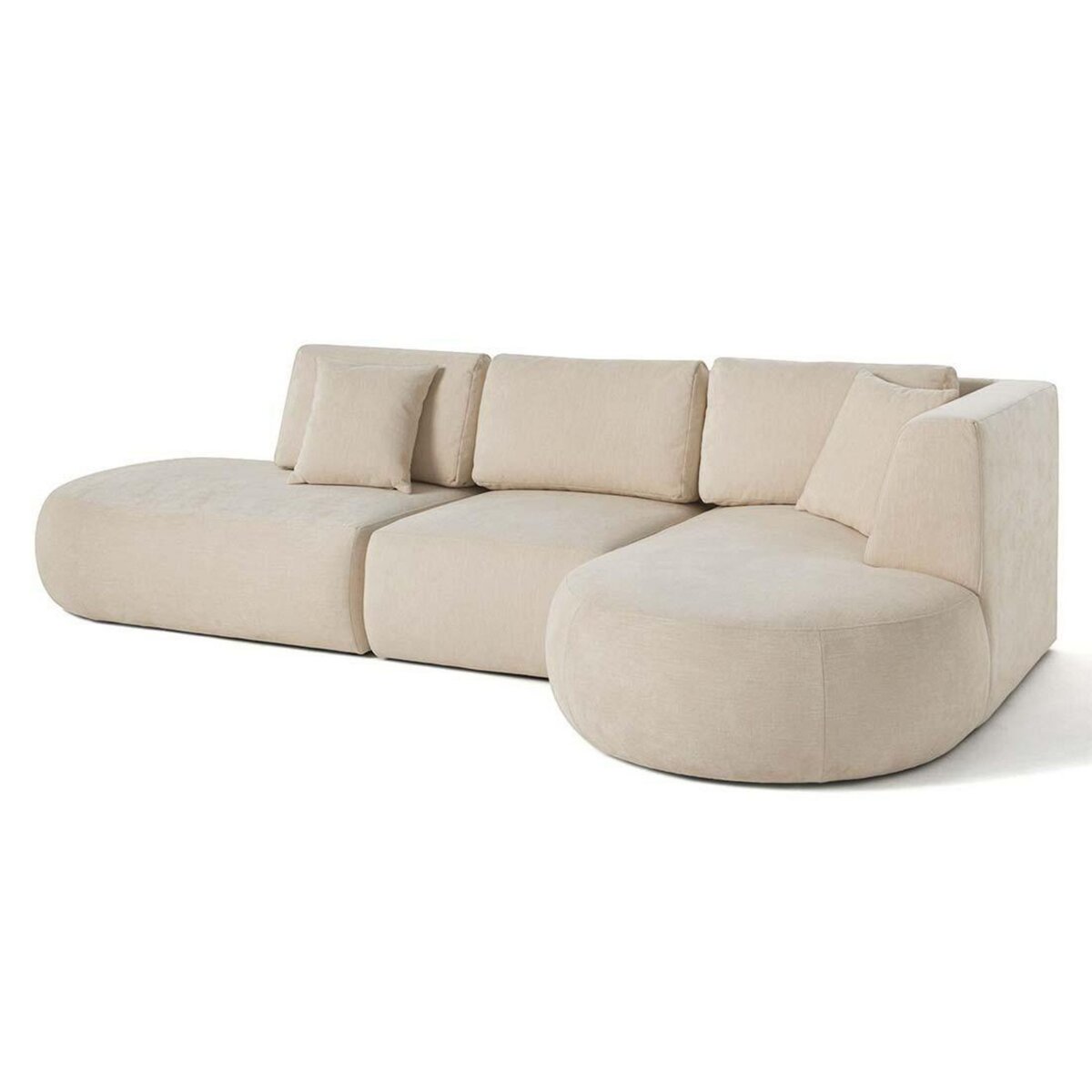 LISA DESIGN Santorini - canapé modulable d'angle droit - 5 places - en tissu texturé