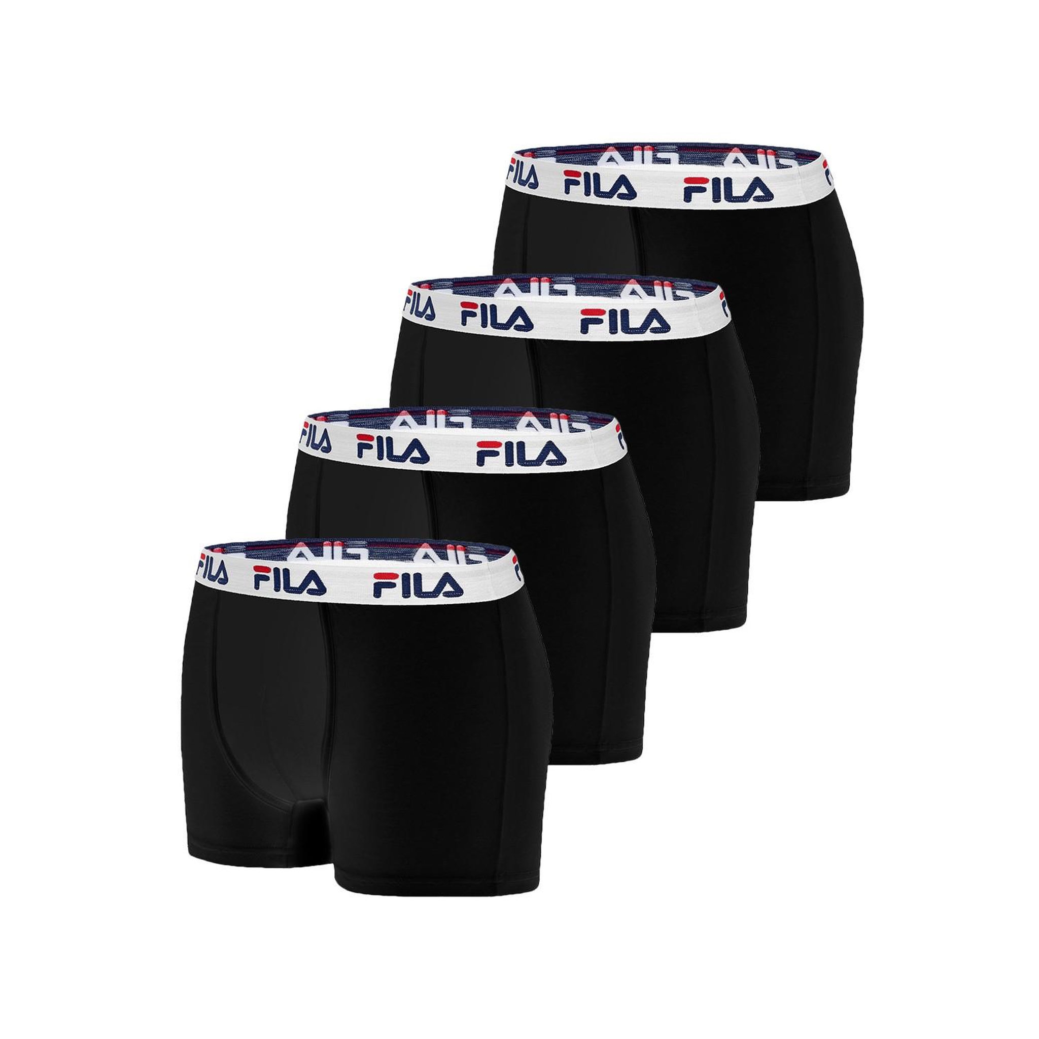 FILA Lot de 4 boxers coton homme fu5016 uni. Coloris disponibles : Noir