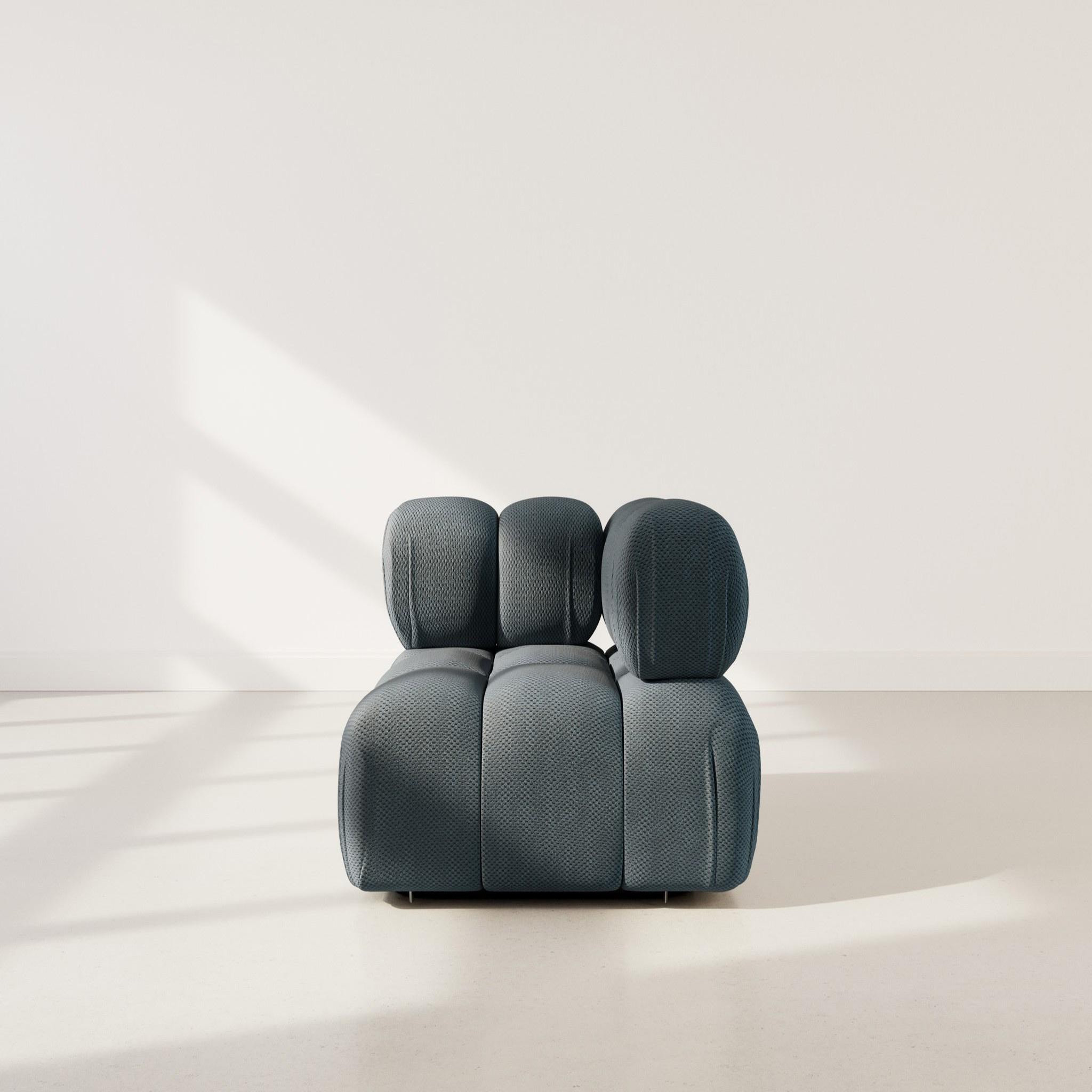Voir la diapositive 6 : LISA DESIGN Ruby - module d'assise d'angle gauche en velours texturé