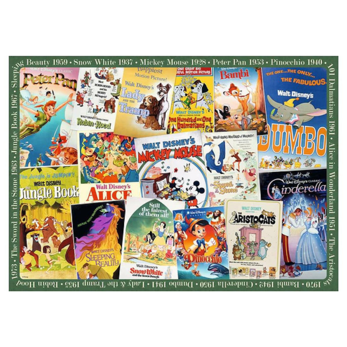 RAVENSBURGER Puzzle 1000 pièces - Affiche Vintage des Films Disney