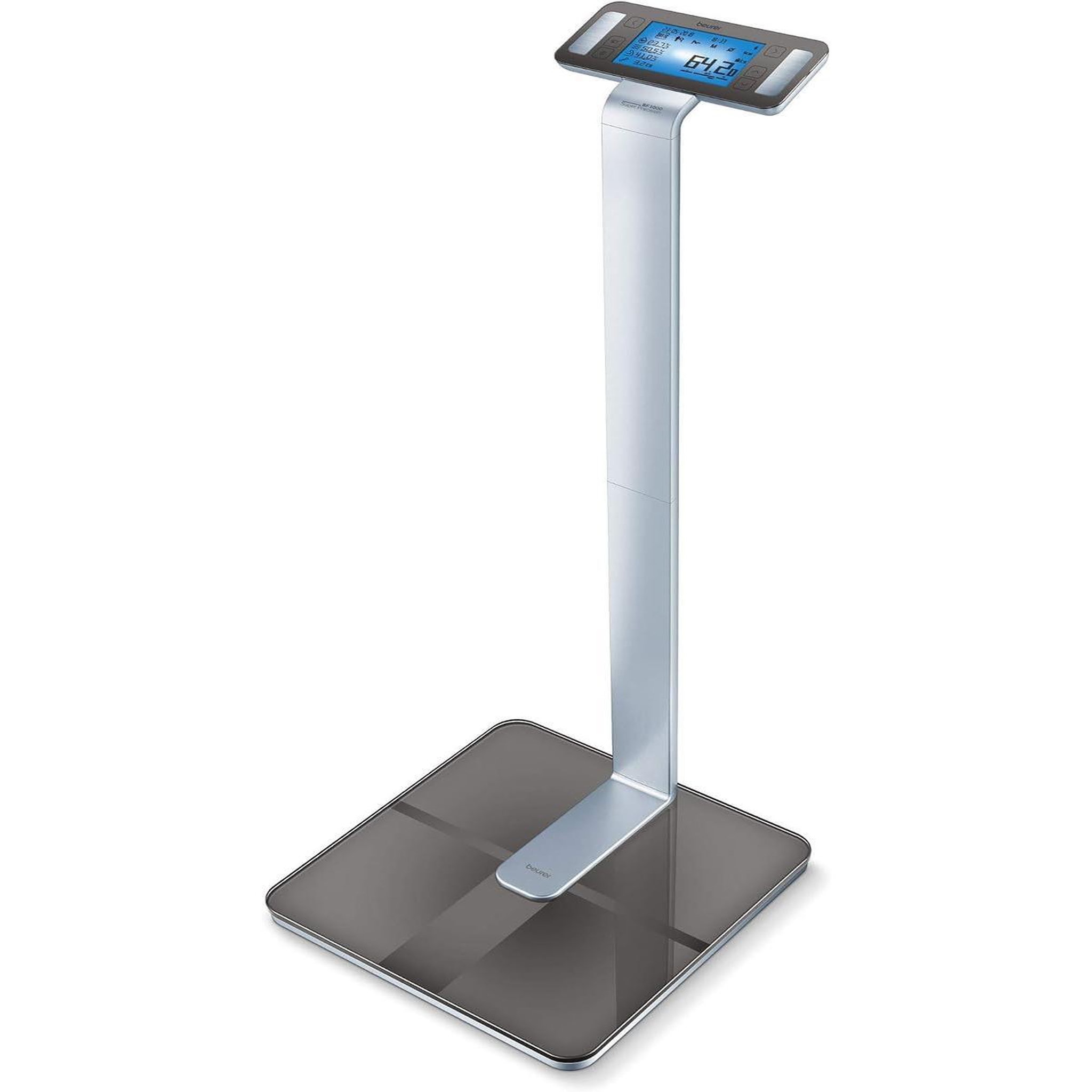 Beurer Balance de salle de bain diagnostique beurer 200 kg, affichage surélevé de la masse grasse et de l'hydratation, acier inoxydable