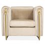 Voir la diapositive 3 : Paris Prix Fauteuil Art Déco en Velours  Wardde  93cm Taupe Clair