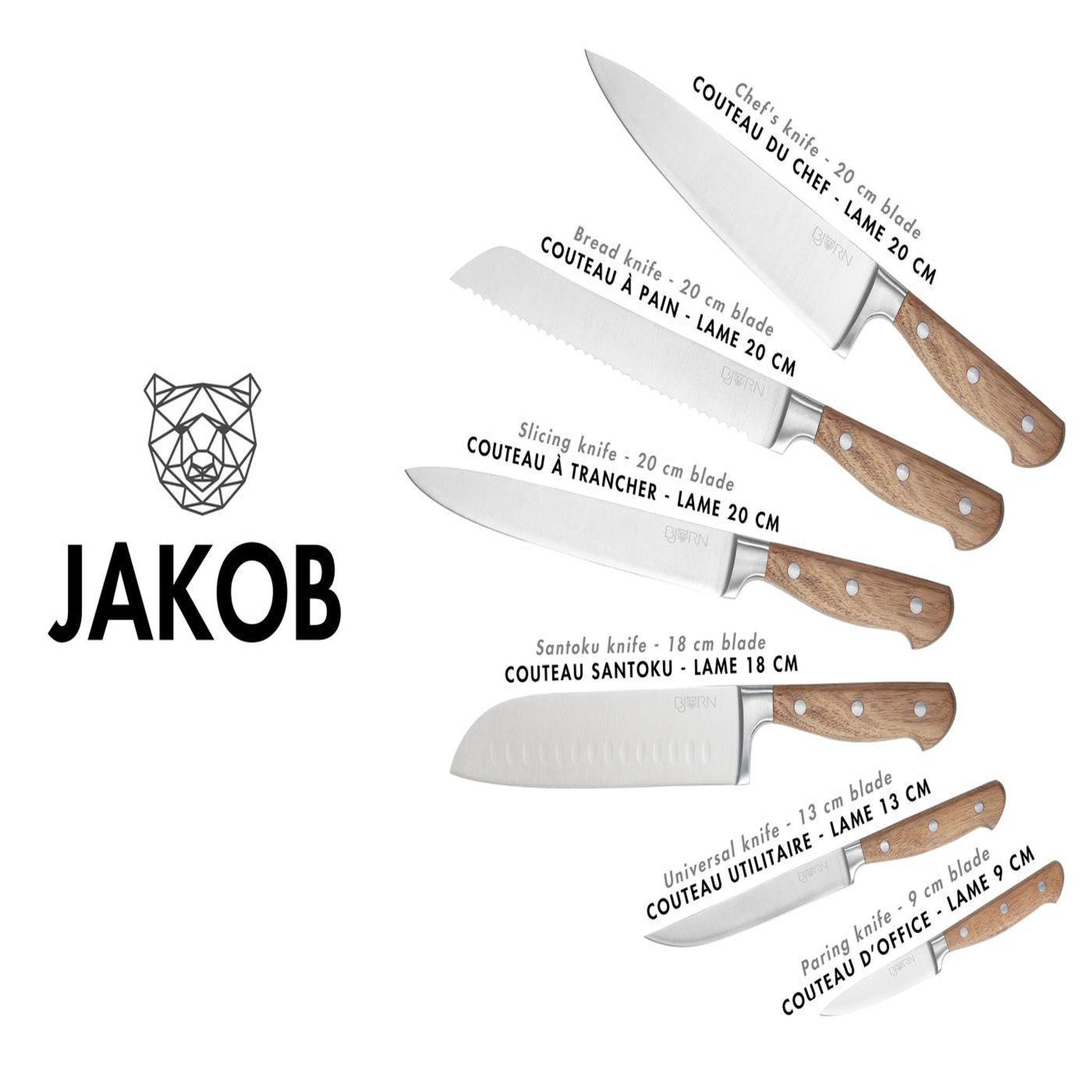Voir la diapositive 3 : BJORN Couteaux de cuisine jakob - 6 pièces