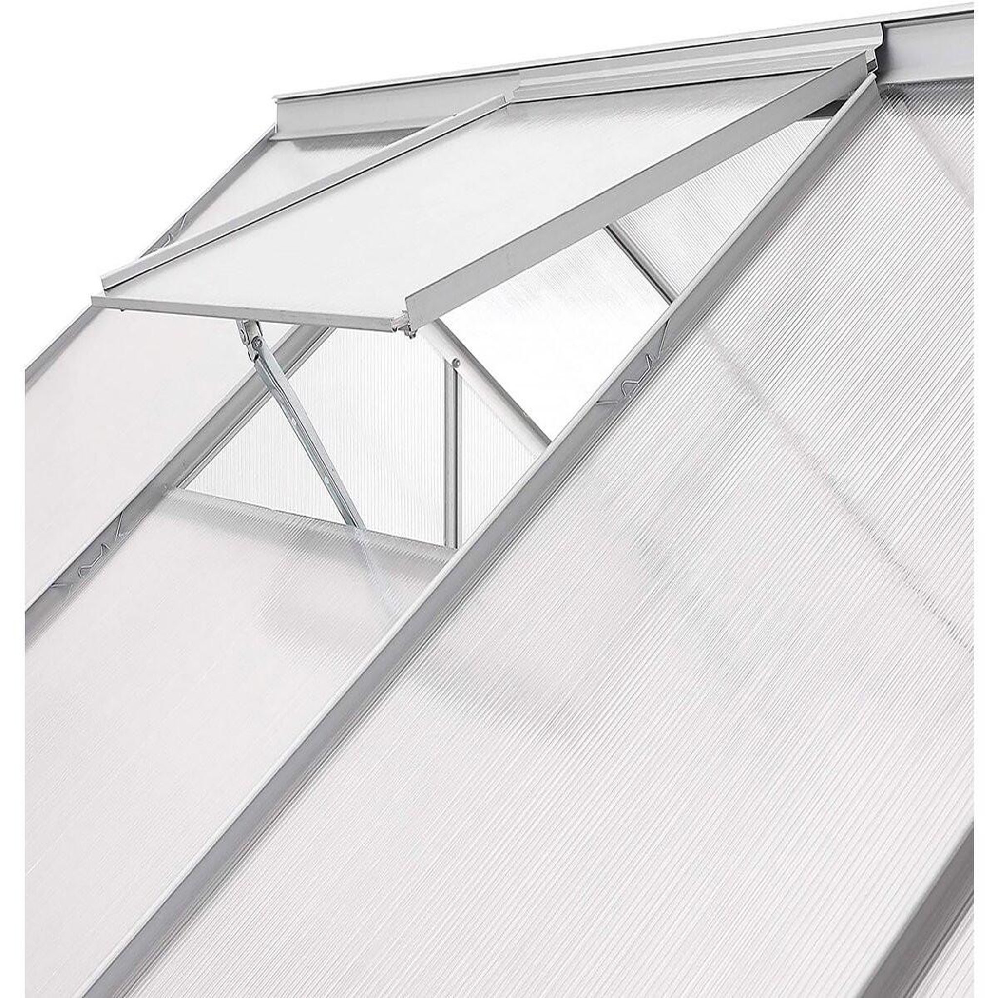 Voir la diapositive 3 : Habitat et Jardin Serre jardin polycarbonate 370 x 190 x 195 cm  basilic  - 7,03 m² - gris