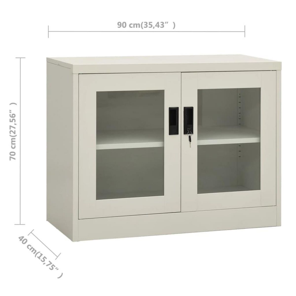 VIDAXL Armoire de bureau Gris clair 90x40x70 cm Acier
