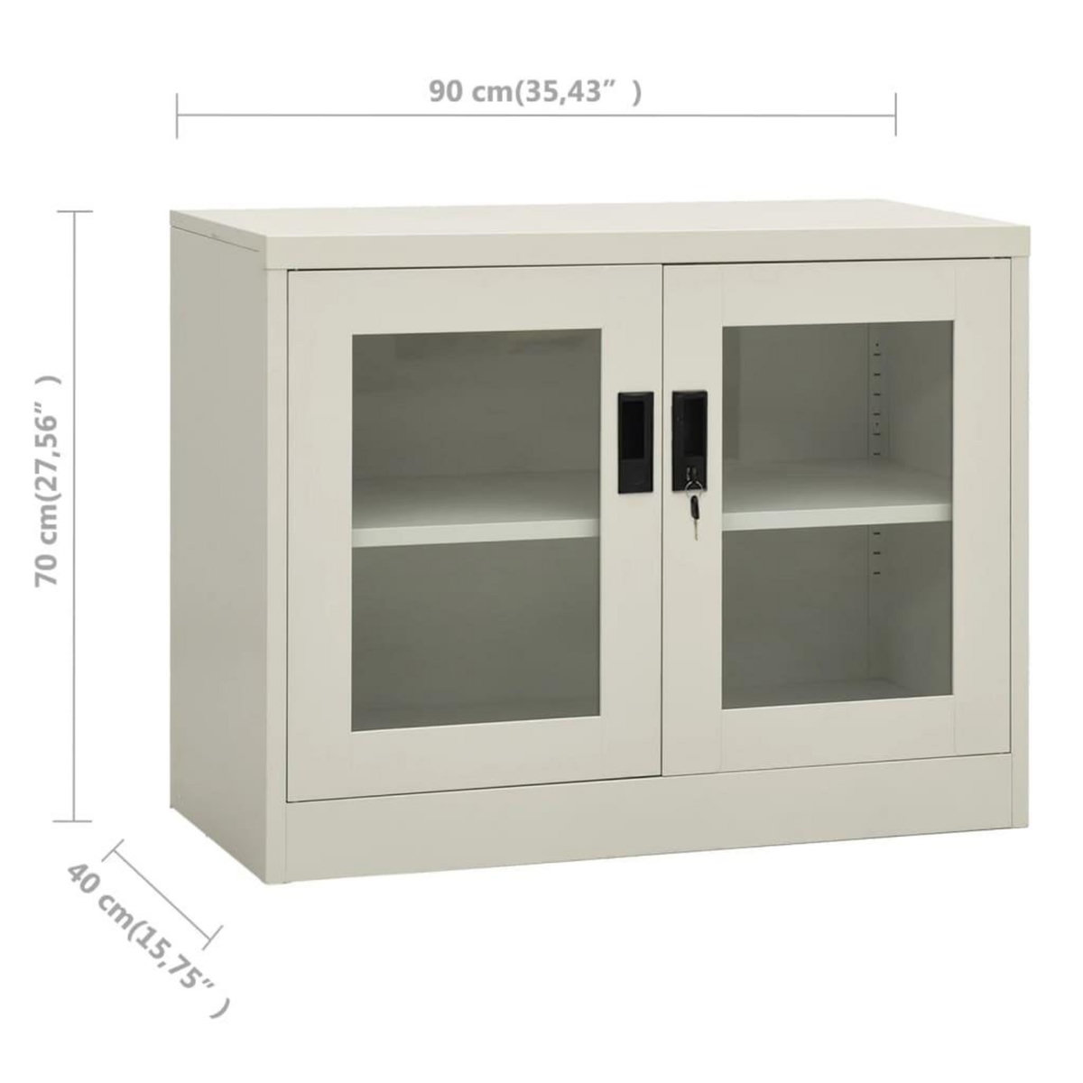 VIDAXL Armoire de bureau Gris clair 90x40x70 cm Acier