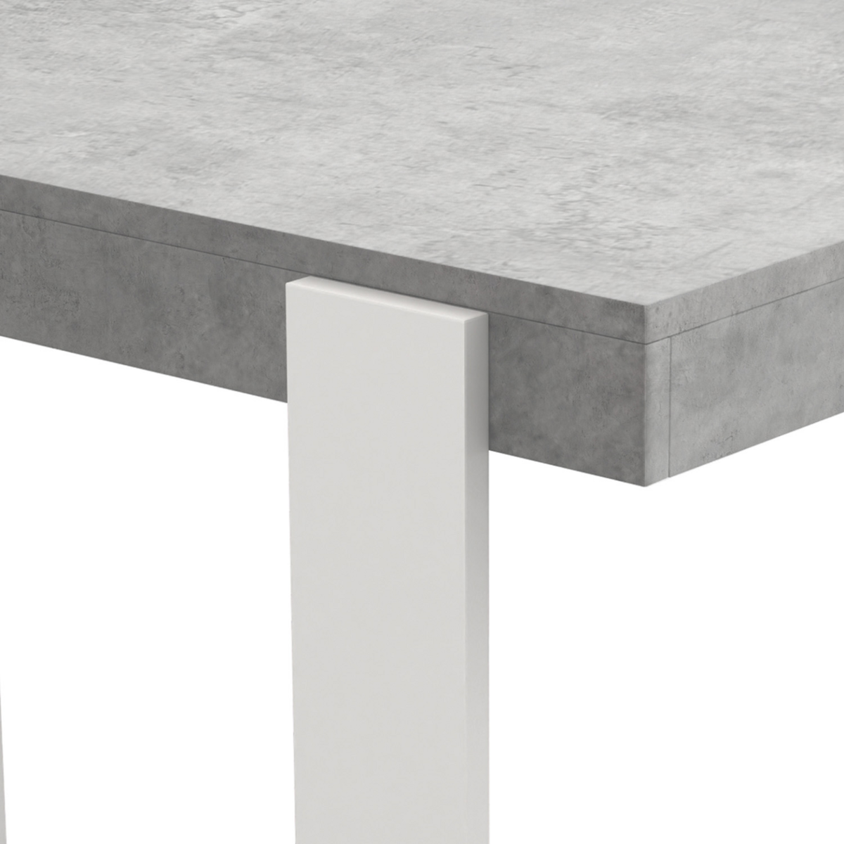 ID MARKET Table haute de bar PHOENIX effet béton et blanc 113 cm