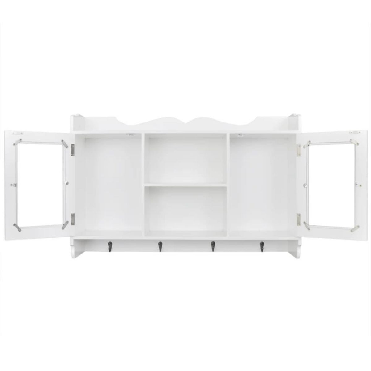 VIDAXL Vitrine murale avec etagere de Livre / DVD / Verre en MDF Blanc