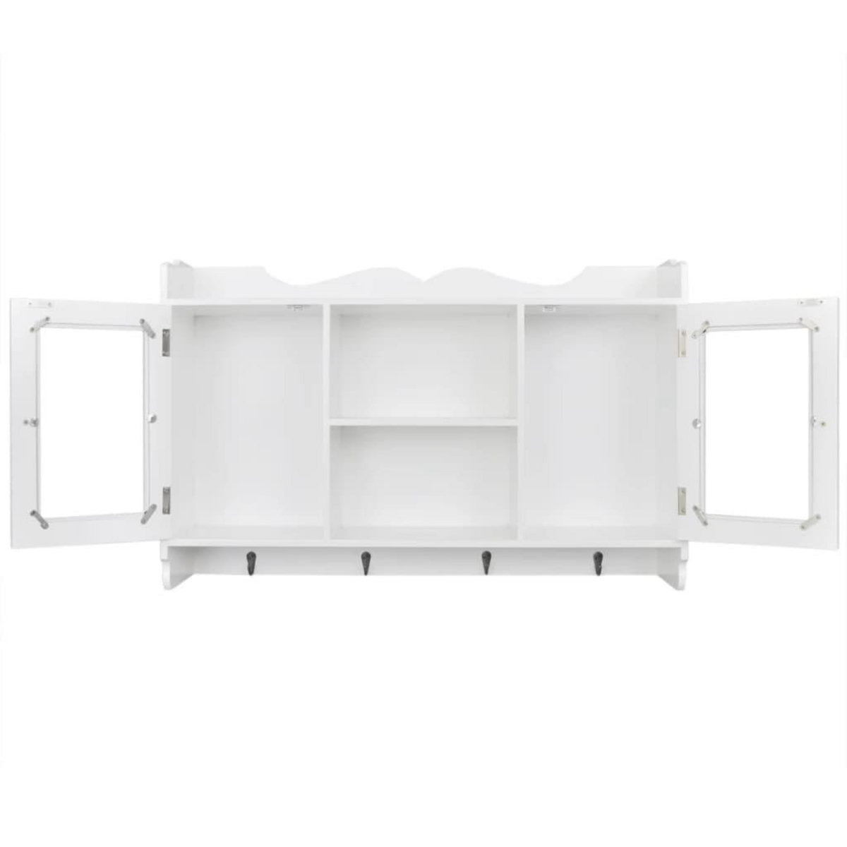 VIDAXL Vitrine murale avec etagere de Livre / DVD / Verre en MDF Blanc