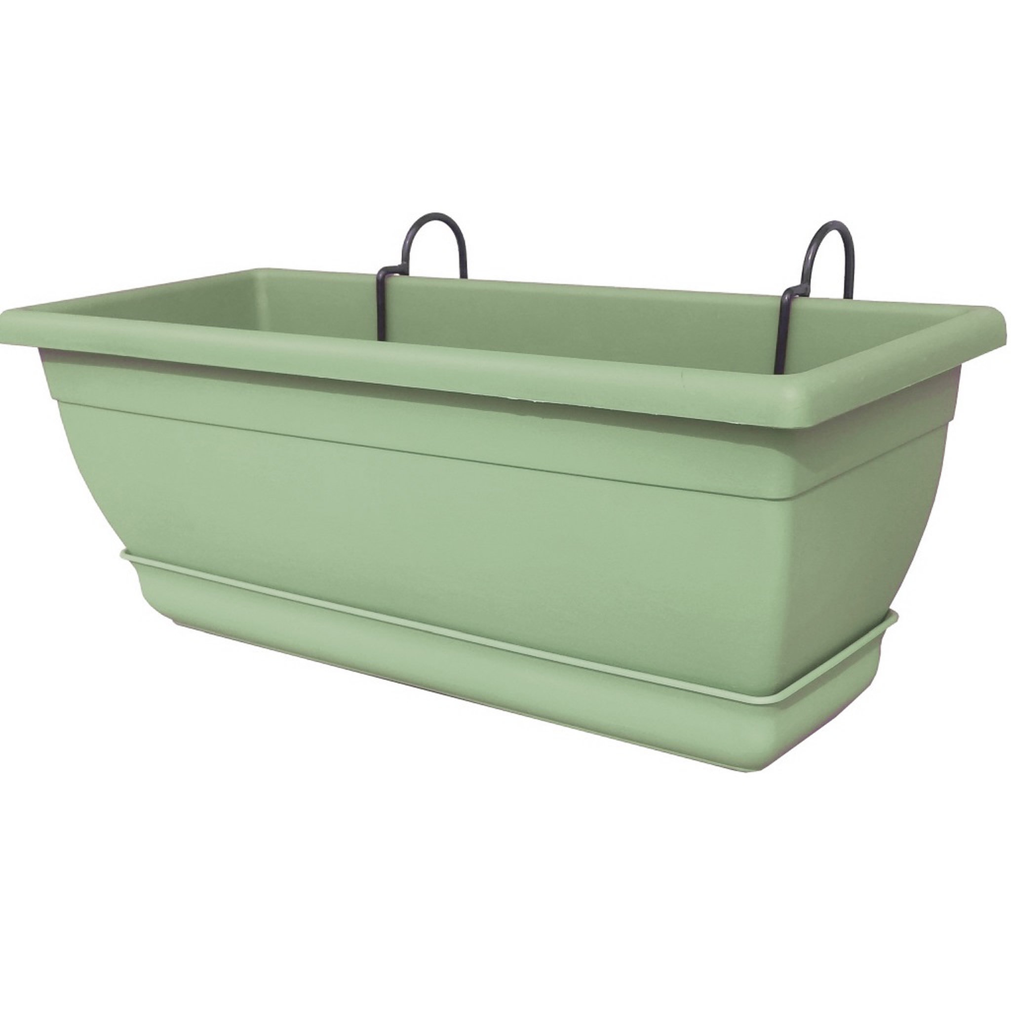 GARDENSTAR Balconnière en plastique avec supports - 50cm - Vert sauge