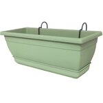 GARDENSTAR Balconnière en plastique avec supports - 50cm - Vert sauge