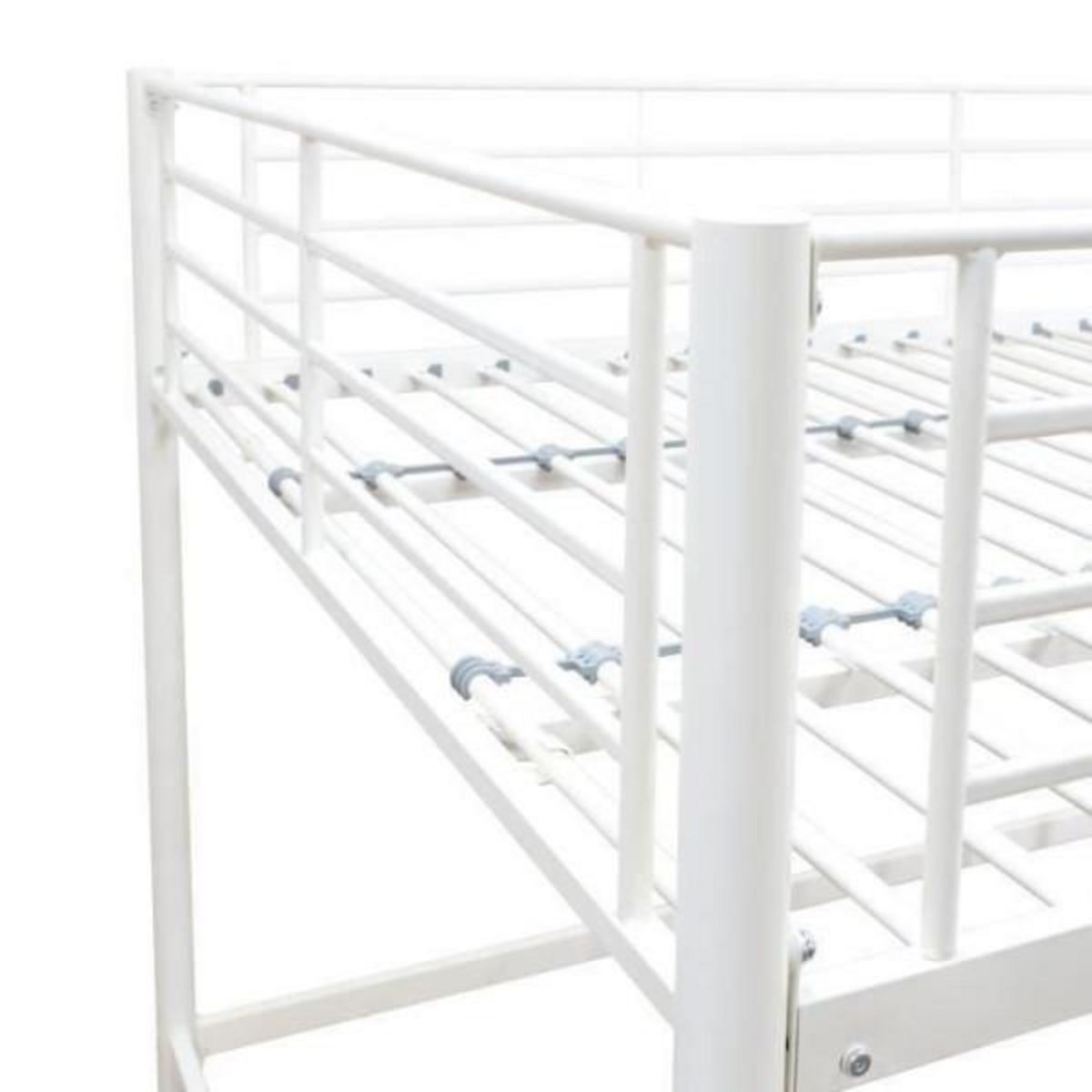 MARKET24 Lit mezzanine en métal - ELIOT - Blanc - 140 x 200 cm - Sommier inclus