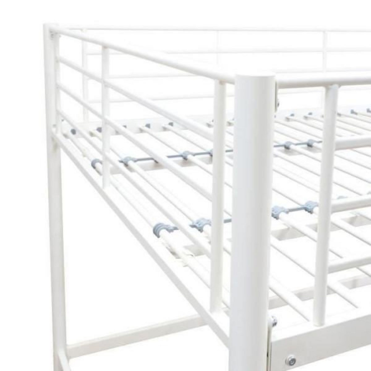 MARKET24 Lit mezzanine en métal - ELIOT - Blanc - 140 x 200 cm - Sommier inclus