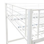 Voir la diapositive 5 : MARKET24 Lit mezzanine en métal - ELIOT - Blanc - 140 x 200 cm - Sommier inclus
