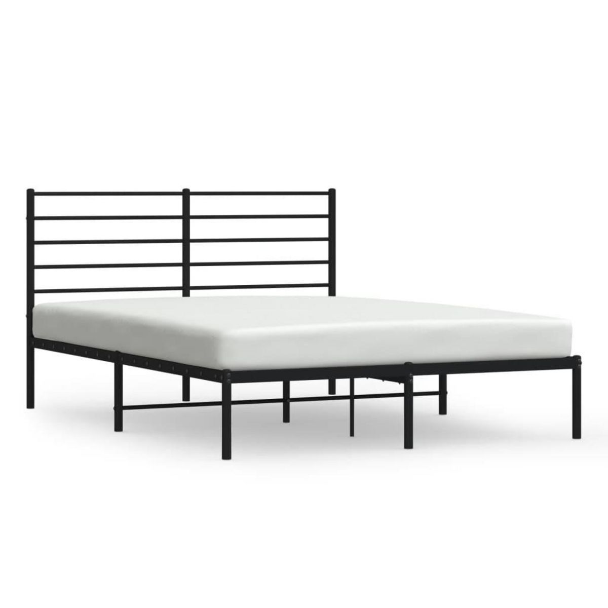 VIDAXL Cadre de lit metal sans matelas et tete de lit noir 160x200 cm