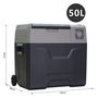 Voir la diapositive 3 : HOMCOM HOMCOM Glacière-congélateur portable à compression froid chaud 2 en 1 -20°C - 20°C 50 L prise alume-cigare + adaptateur inclus gris noir