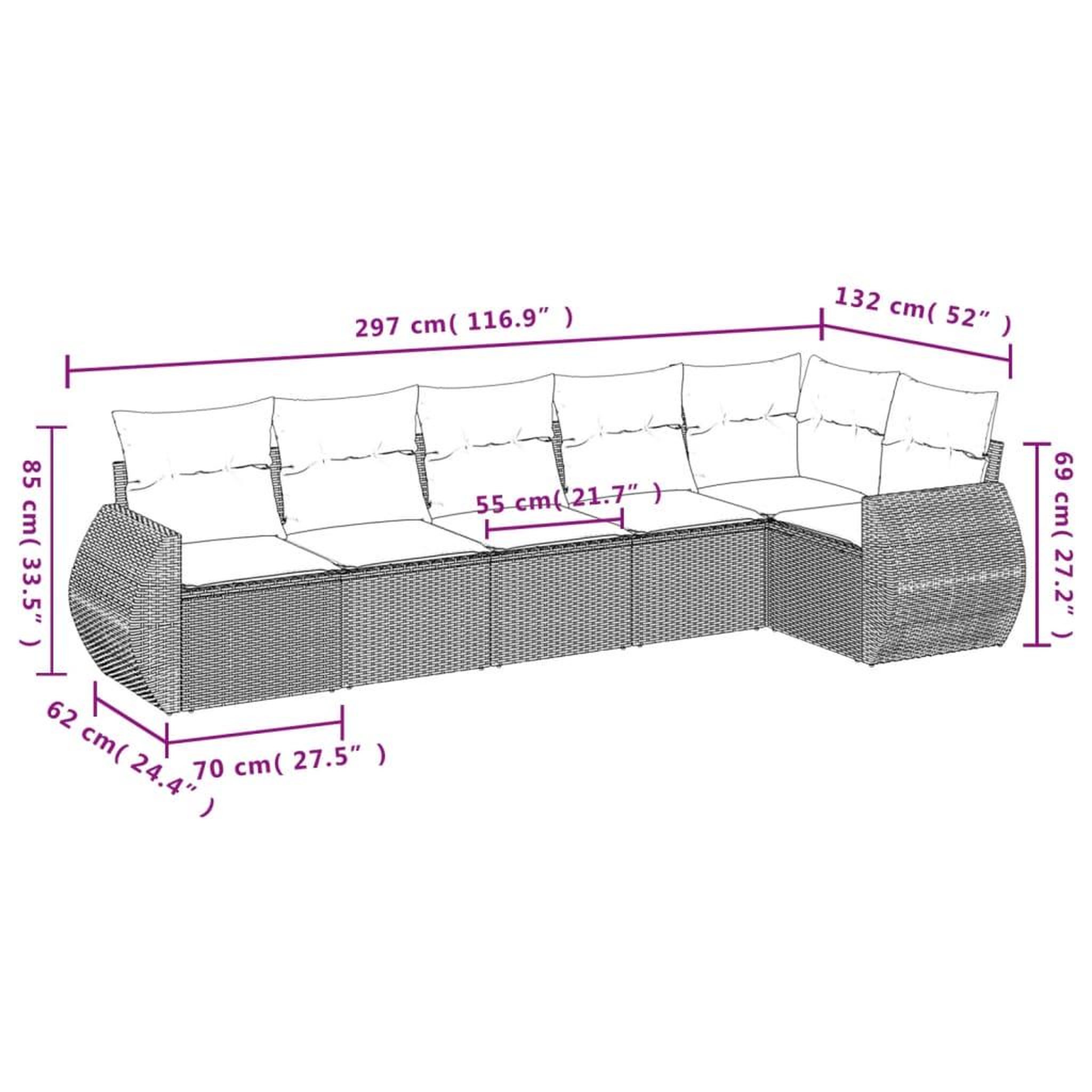 Voir la diapositive 4 : VIDAXL Salon de jardin avec coussins 6 pcs beige resine tressee