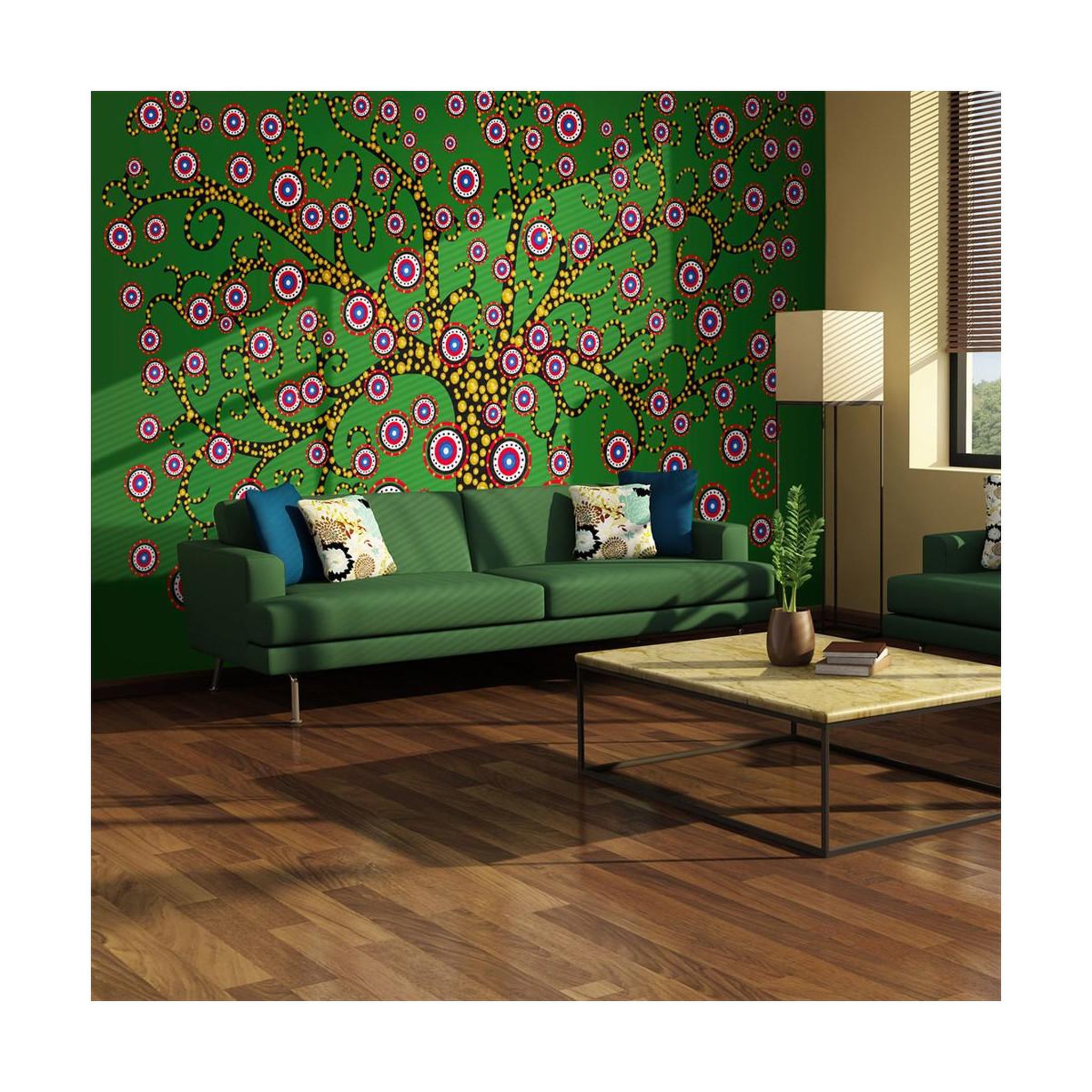 Voir la diapositive 1 : Paris Prix Papier peint  abstraction : arbre vert