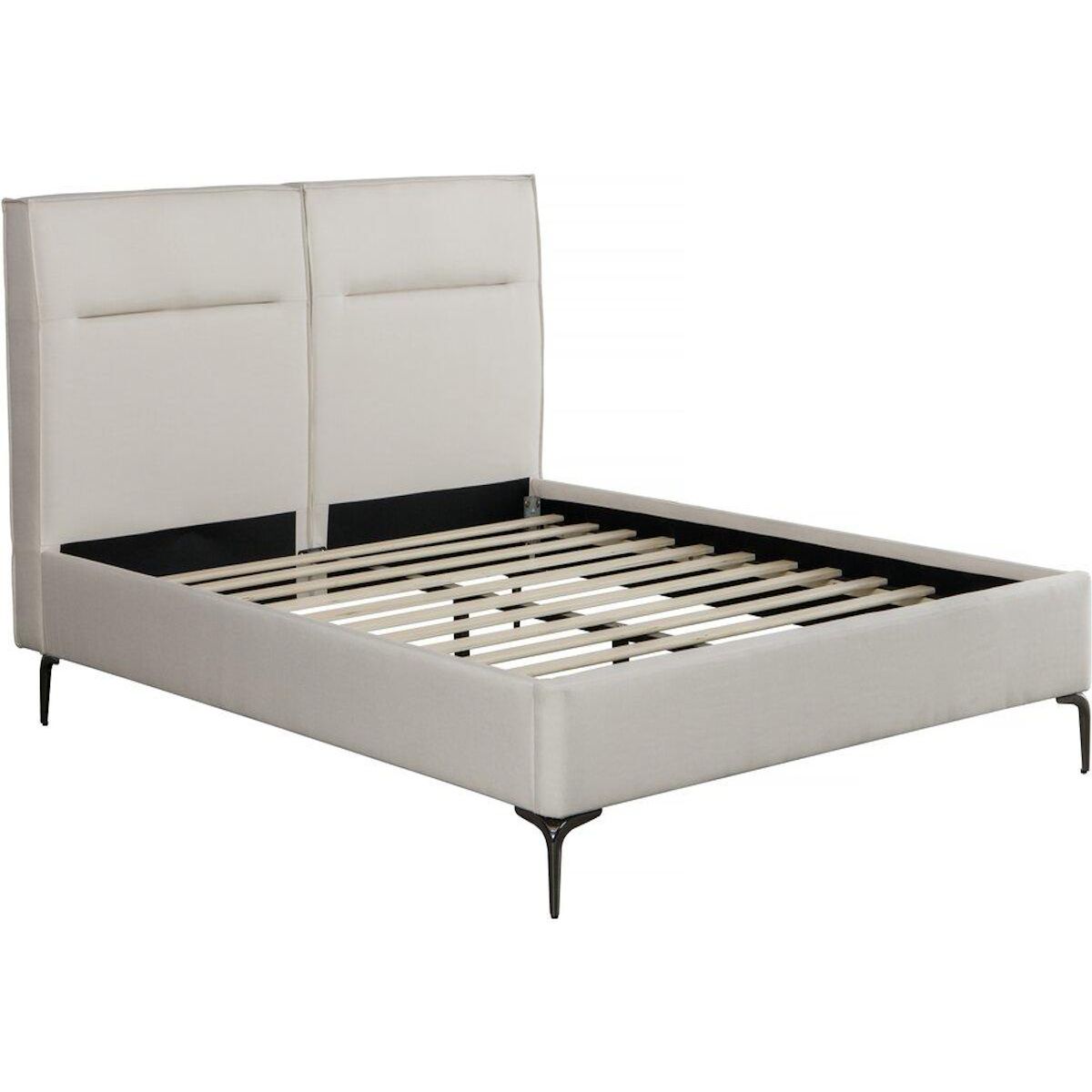 Habitat et Jardin Lit double en tissu design  Moritz  - 180 x 200 cm - Beige