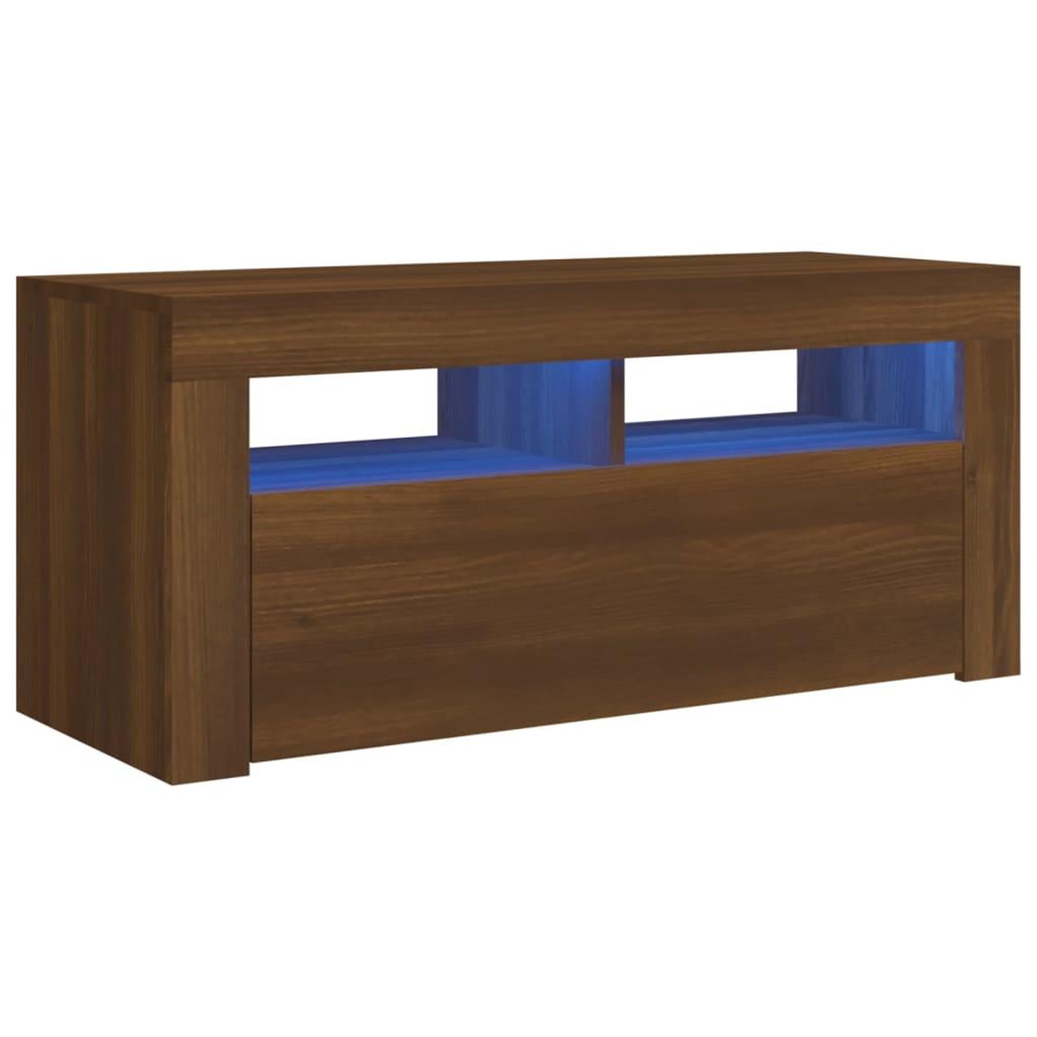 Voir la diapositive 2 : VIDAXL Meuble TV avec lumieres LED Chene marron 90x35x40 cm