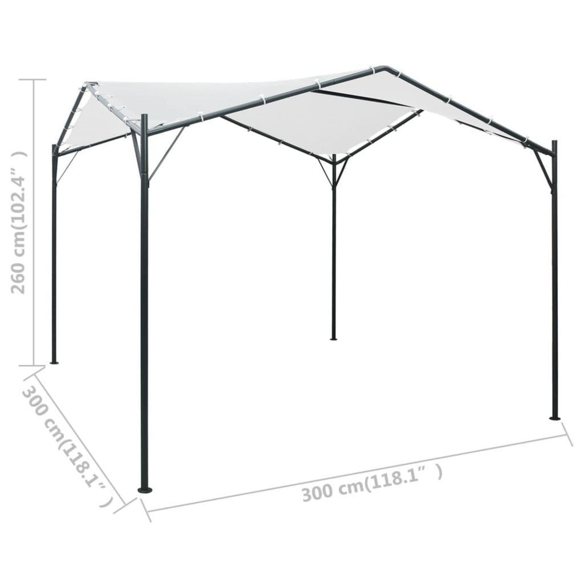 VIDAXL Belvedere 3x3x2,6 m Blanc 180 g/m^2