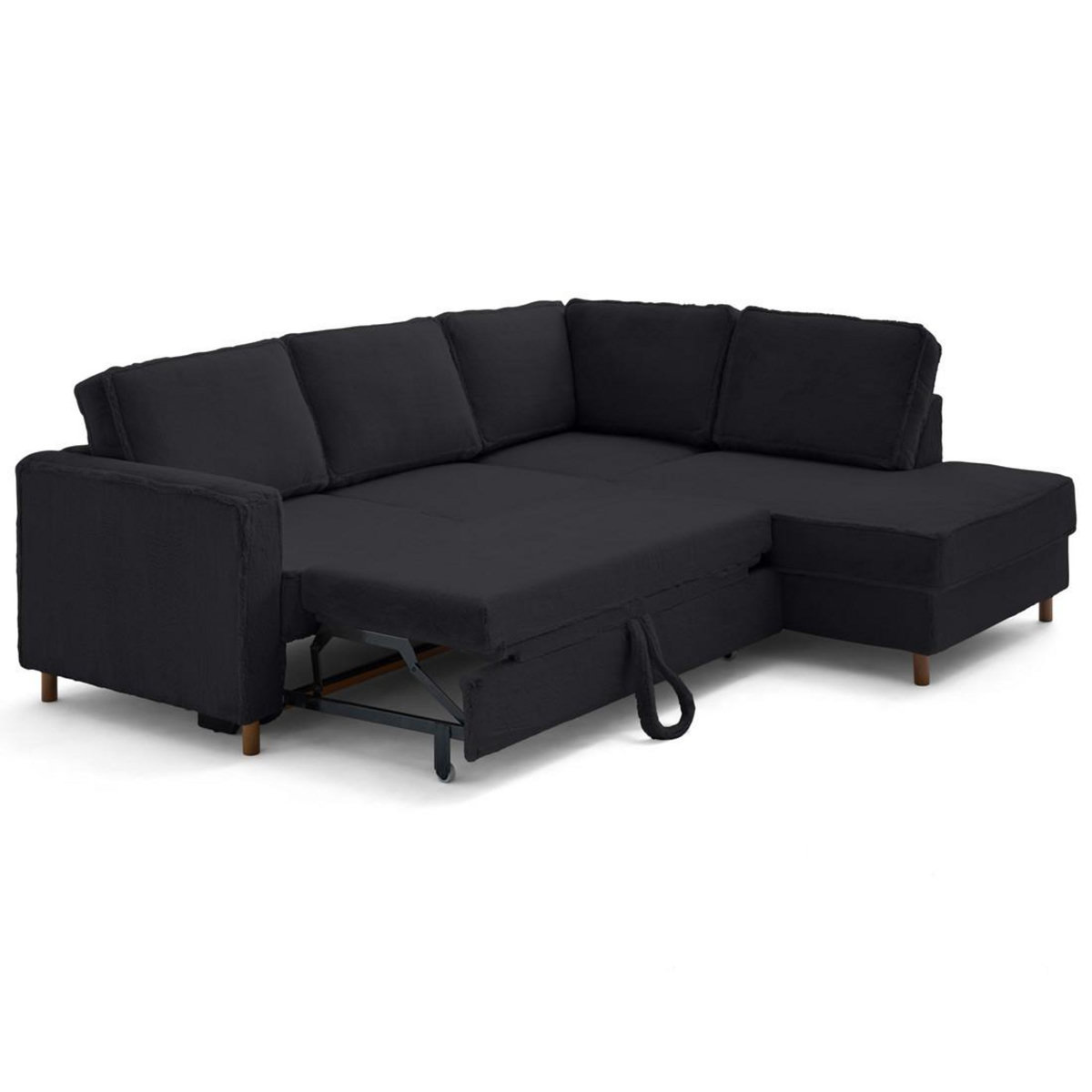 LISA DESIGN Jake - canapé d'angle droit 5 places convertible en fausse fourrure