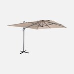 SWEEEK Parasol déporté rectangulaire 3x4m – Antibes – parasol déporté, inclinable, rabattable et rotatif à 360°. Coloris disponibles : Beige, Gris