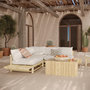 Voir la diapositive 2 : Rendez vous déco Salon de jardin blanc 4 personnes en bois de teck, canapé, table basse-Sunny