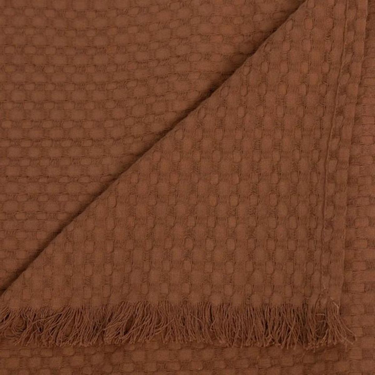 ATMOSPHERA Jeté de Lit Nid d'Abeille  Widdy  130x180cm Terracotta