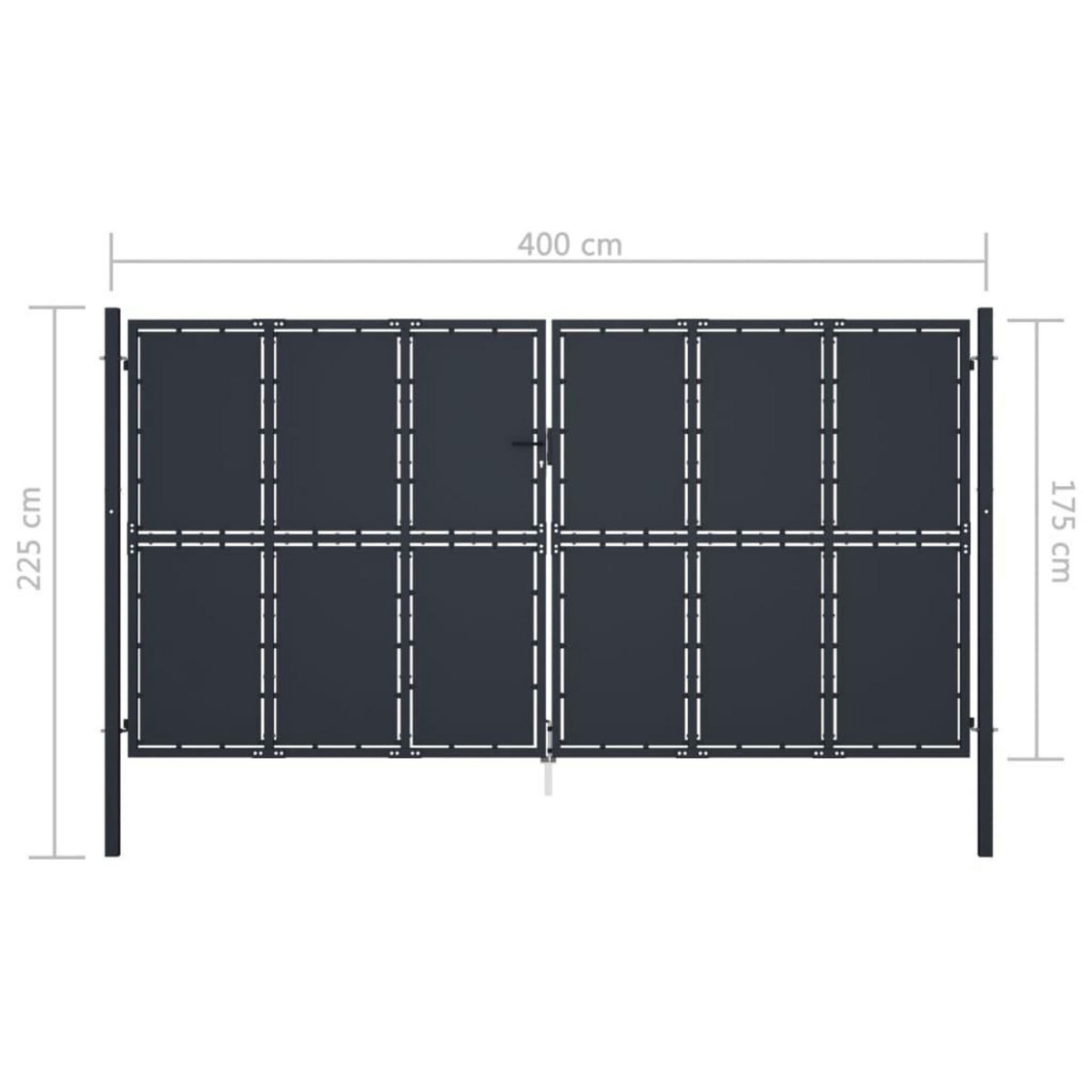 VIDAXL Portail de jardin Acier 400 x 175 cm Anthracite