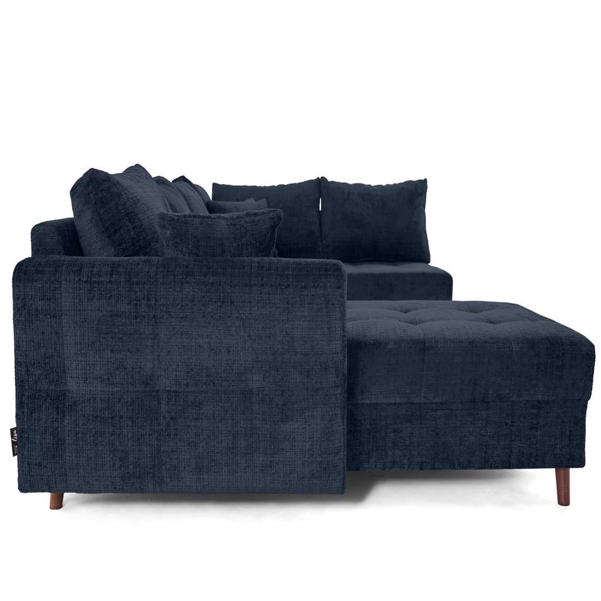 Voir la diapositive 5 : BEST MOBILIER Rune - canapé panoramique d'angle droit 7 places en velours texturé