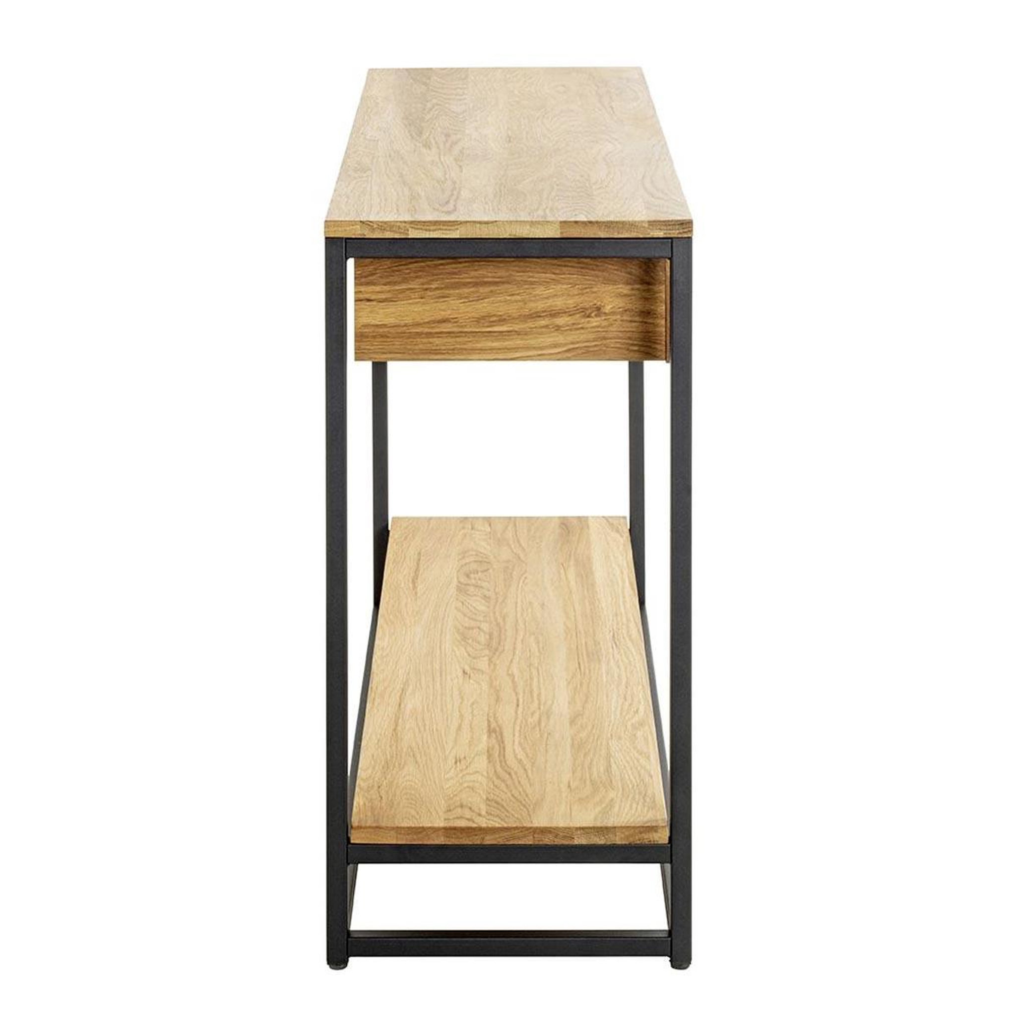 Voir la diapositive 3 : Paris Prix Console 2 tiroirs & 1 étagère  aria  100cm naturel & noir