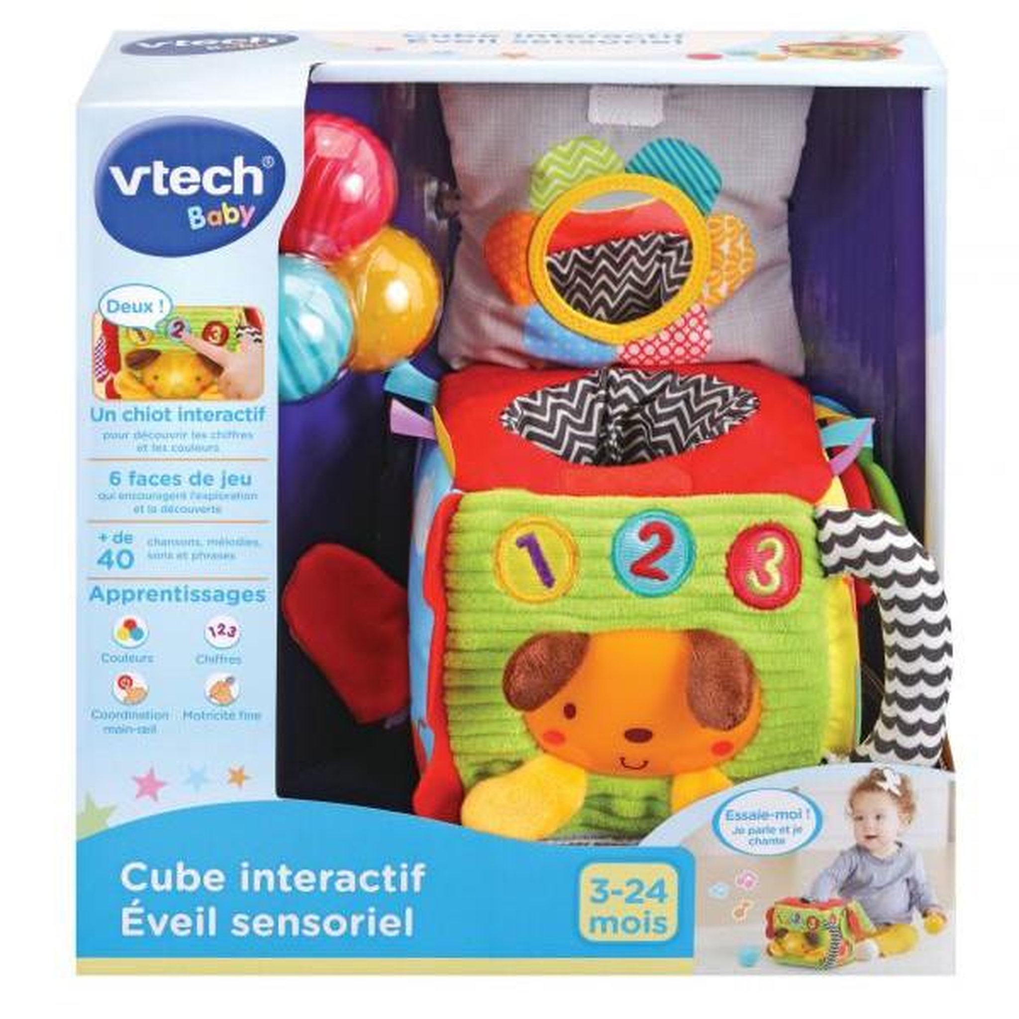 Voir la diapositive 3 : VTECH BABY Jouet d'éveil sensoriel VTECH BABY - Cube interactif tout doux en tissu - Mixte - Des 3 mois