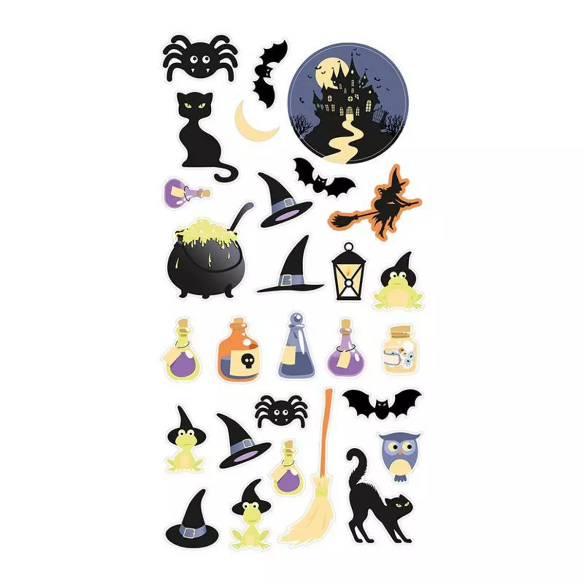 Artemio 28 stickers puffies Halloween - Sorcière