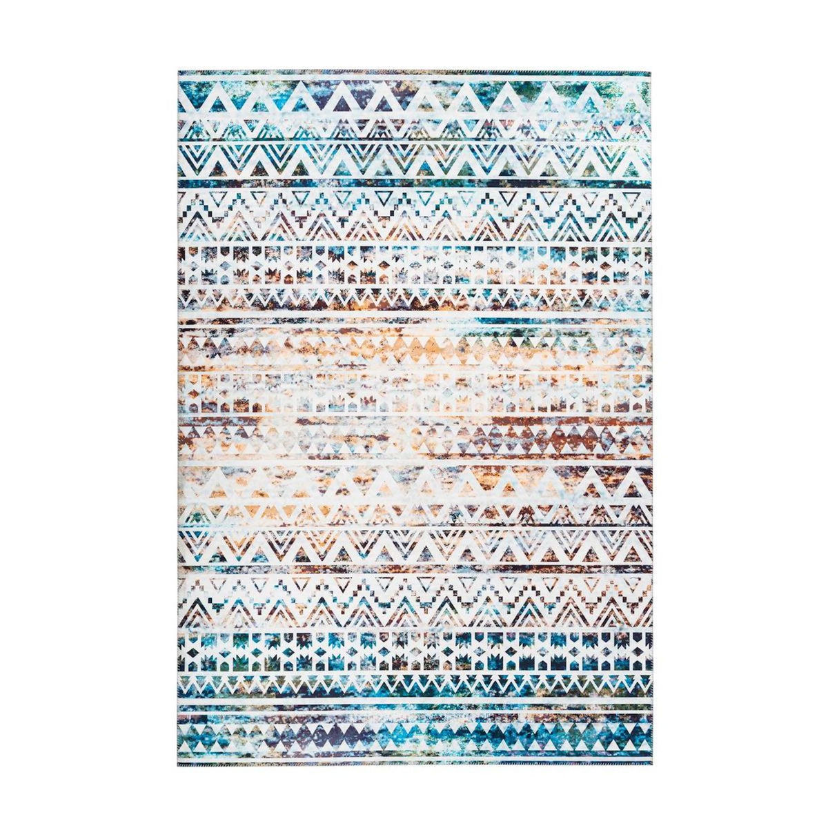 Paris Prix Tapis Ethnique à Poils Courts  Galaxy VIII  Bleu