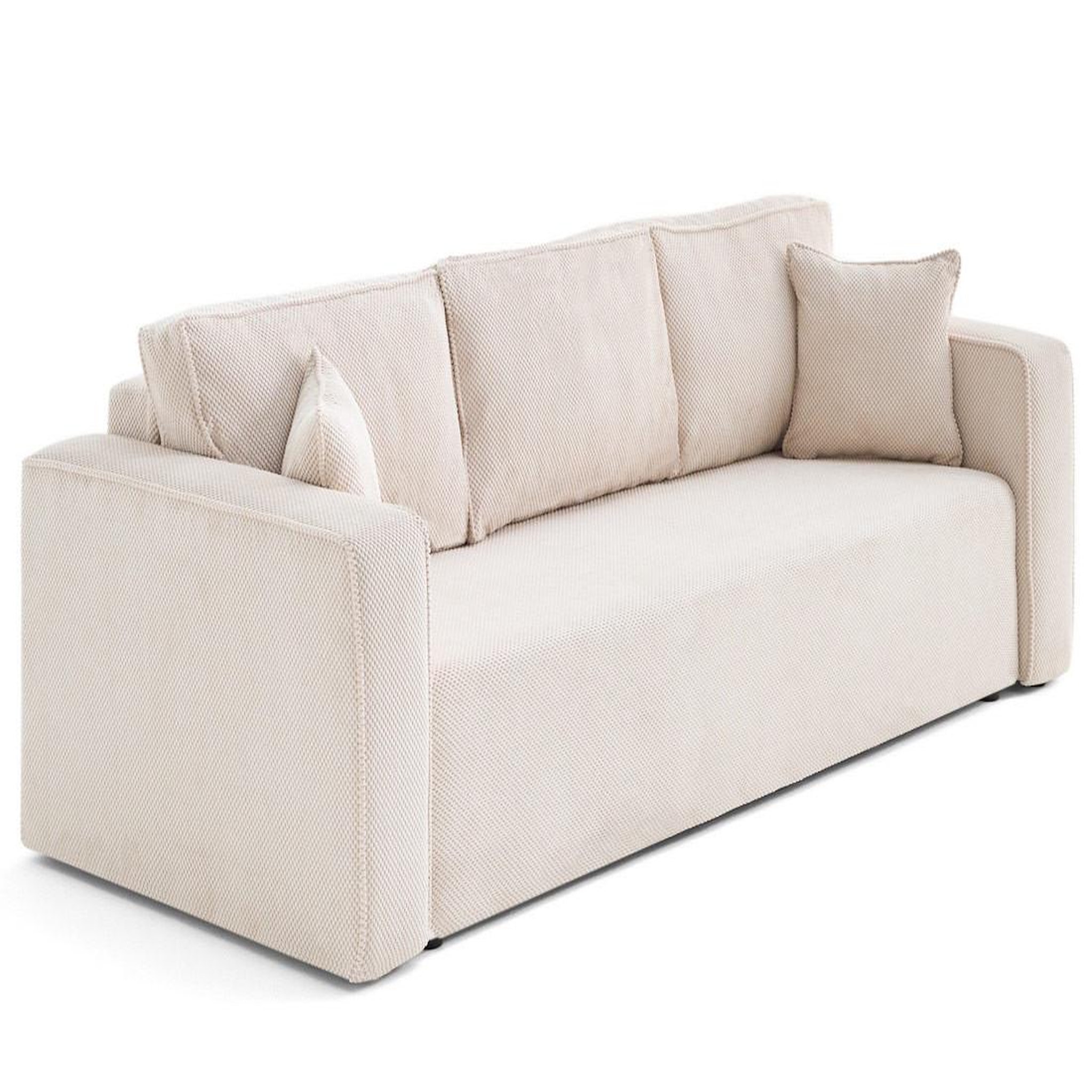 Voir la diapositive 4 : BEST MOBILIER Topaze - canapé droit 3 places convertible avec coffre en velours texturé