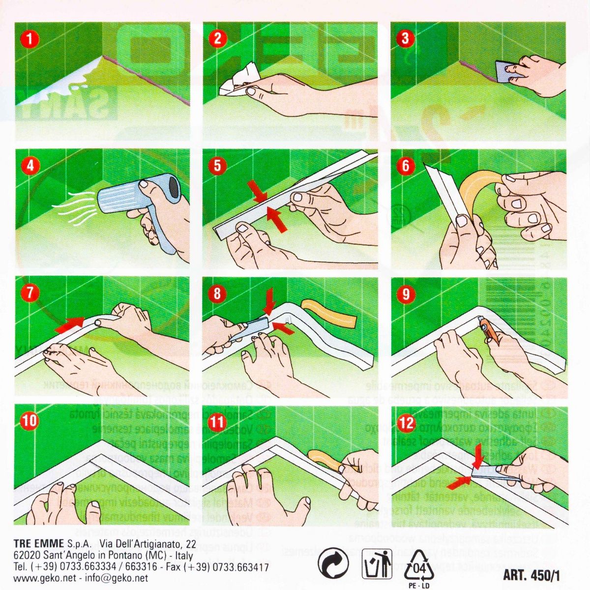 Geko Joint d'étanchéité douche ou baignoire 2.4m