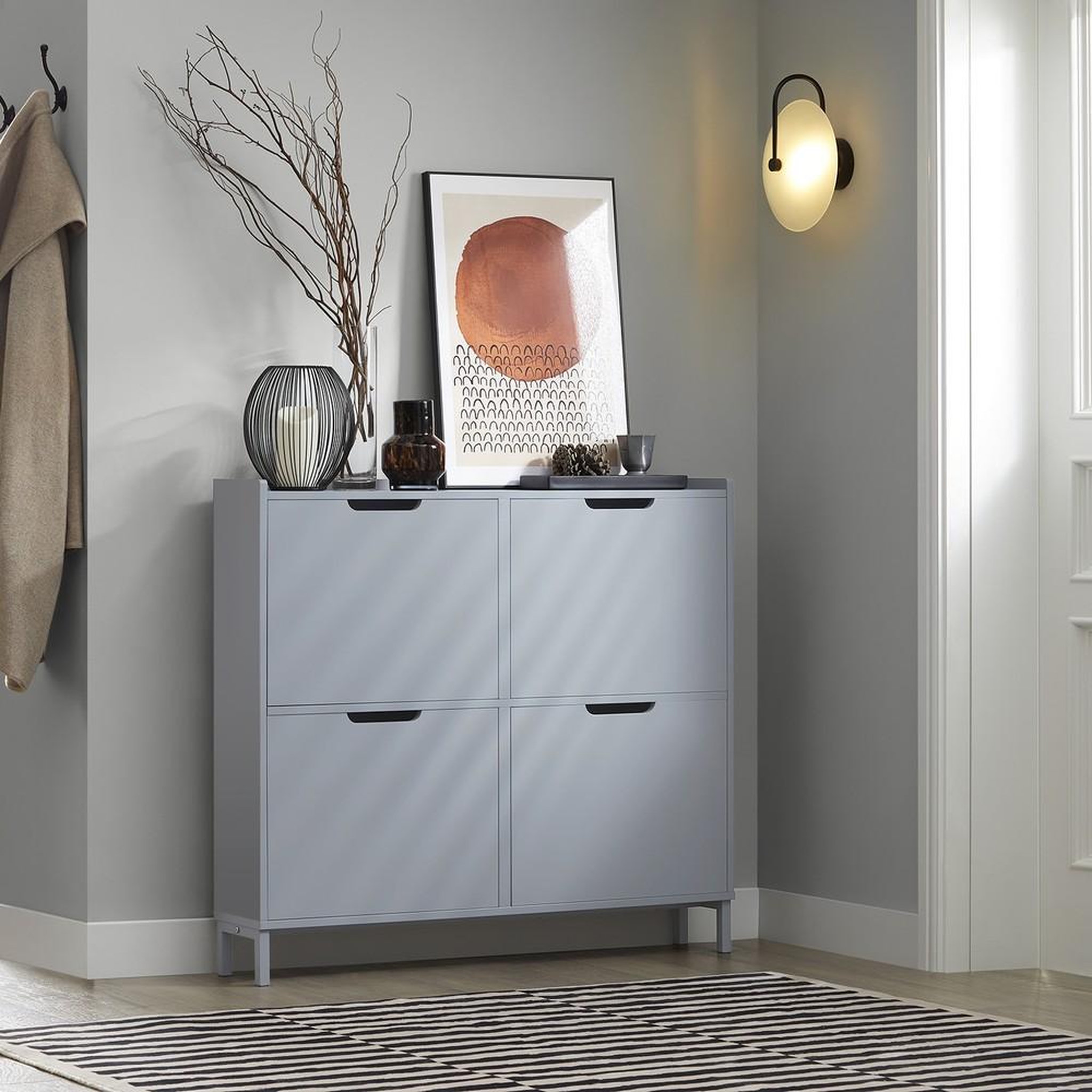 Voir la diapositive 2 : SOBUY SoBuy - Meuble À Chaussures 4 portes - Minimaliste - FSR100