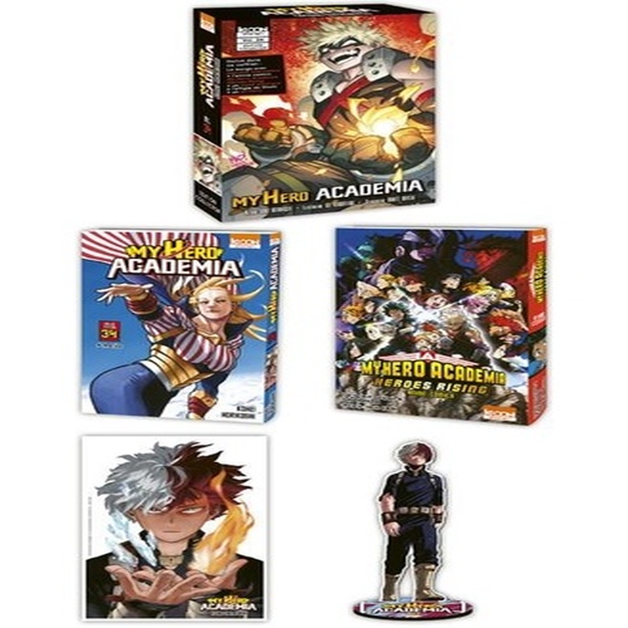  MY HERO ACADEMIA TOME 34 : AMERICA. COFFRET AVEC JAQUETTE ALTERNATIVE, L'ANIME COMICS MY HERO ACADEMIA HEROES RISING, UN STAND ACRYLIQUE, UN EX-LIBRI, EDITION COLLECTOR, Horikoshi Kohei