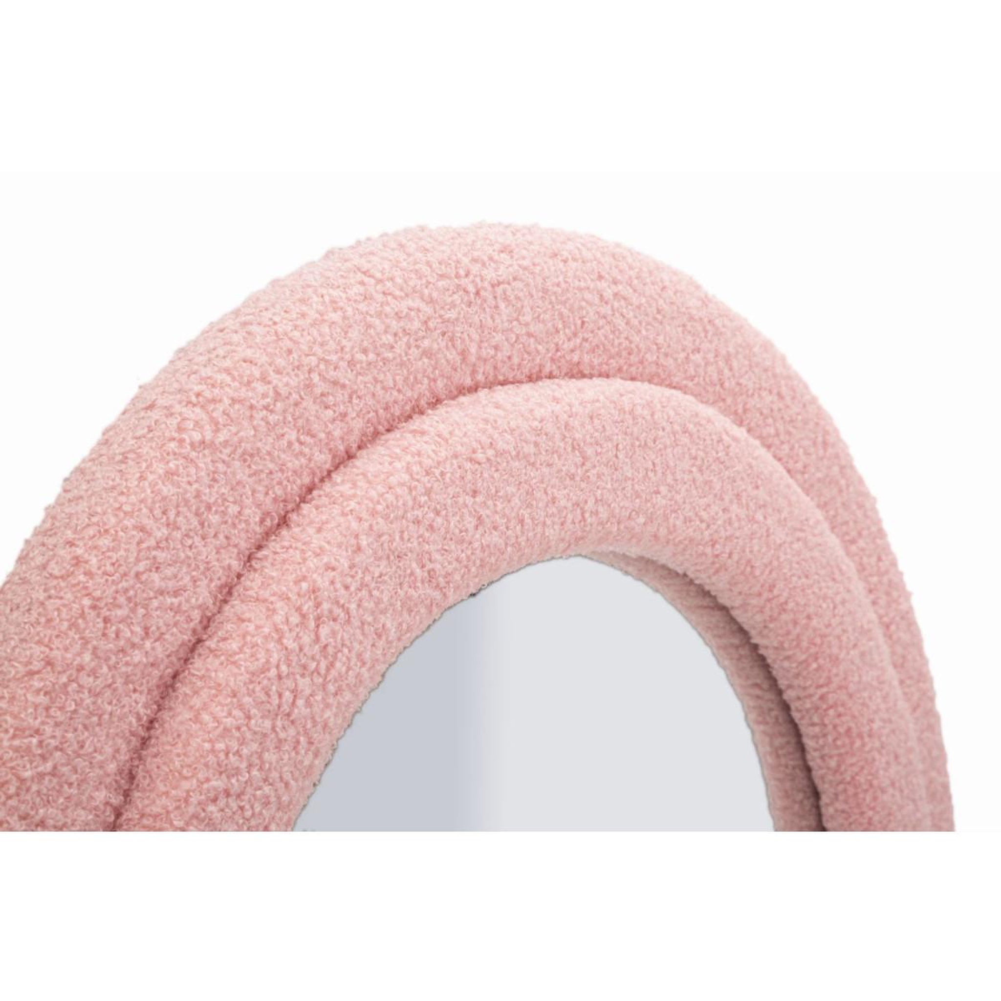 Voir la diapositive 3 : Paris Prix Miroir mural en tissu bouclé  teddy  160cm rose