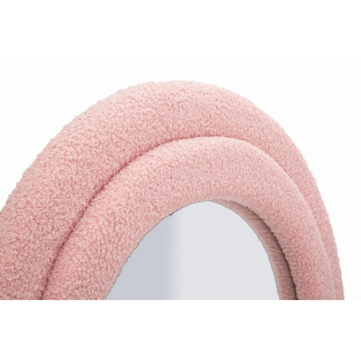 Paris Prix Miroir Mural en Tissu Bouclé  Teddy  160cm Rose