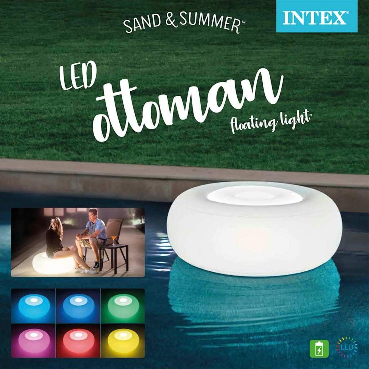 INTEX Intex Pouf a LED 86x33 cm